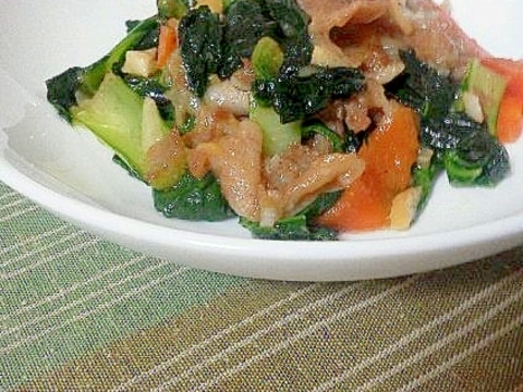 中華だしナシで簡単中華風☆豚肉とターサイの炒め物♪